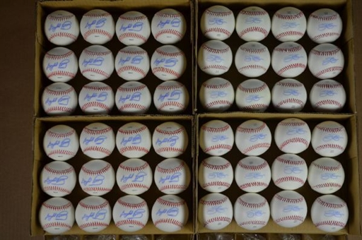 Large Lot of (96) Hall of Famer Single Signed Baseballs